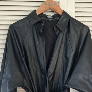 Express Black Faux Leather Dress